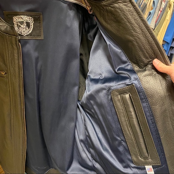 BLACK DEER LEATHER BIKER JACKET - Picture 4 of 6